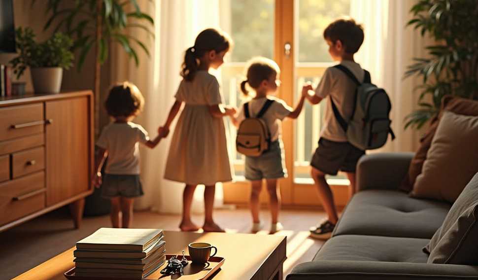 kids leaving ready for school